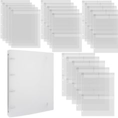 a set of six clear plastic sheets