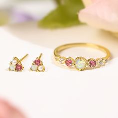 Crafted to radiate a celestial vibe, this ring features an opal set like a glowing full moon, drawn toward the enchanting pink tourmaline for an otherworldly sparkle. Let it bring you a touch of the supernatural with every glance. ✦ Available in both 14K yellow gold vermeil (14K yellow gold plated over a sterling silver base) and 10K solid yellow gold. Matching Trio, Bff Rings, Opal Jewelry Set, Washing Hands, Gold Vermeil Jewelry, Vermeil Jewelry, Tourmaline Ring, Shop Engagement Rings, Mens Jewelry Bracelet