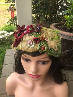 Inspired in a Victorian spring colors unique one of a kind, beautiful color combinations, different textures of fabrics and hand made flowers great for any occasion nice for a gift and a very light in the way. Bohemian Headpieces With Matching Headband For Party, Bohemian Party Headpieces With Matching Headband, Bohemian Headband With Handmade Flowers, Adjustable Handmade Flowers Headband For Garden Party, Unique Handmade Headband, Bohemian Headpieces With Handmade Flowers For Party, Handmade Adjustable Headpieces For Garden Party, Bohemian Spring Headband, Bohemian Headband For Spring