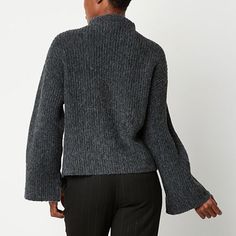 Update your knitwear style this season with the addition of this women's Worthington pullover sweater. Cut for an oversized-fit, it's made from a soft knit-blend with a funnel neck, wide long sleeves, and split cuffs. Pair it with tailored pants and loafers for the office. Closure Type: Pullover HeadFit: Modern FitNeckline: Funnel NeckSleeve Length: Long SleeveSleeve Style: Drop-Shoulder SleeveApparel Length: 24 InchesFiber Content: 53% Polyester, 36% Acrylic, 6% Nylon, 5% SpandexFabric Descript Casual Gray Funnel Neck Sweater, Gray Funnel Neck Top With Ribbed Cuffs, Wool Funnel Neck Soft Knit Sweater, Oversized Funnel Neck Merino Wool Sweater, Cozy Gray Funnel Neck Sweater, Knitwear Style, Large Sweaters, Long Sleeve Pullover Sweater, Tailored Pants