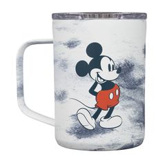 a mickey mouse mug is shown on a white background