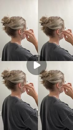 Oregon Coast Extensions on Instagram: "elevate your messy bun❤️‍🔥❤️‍🔥
#easyhairstyles #shorthairideas #quickupdo #hairhacks" Loose Bun Tutorial, Easy Messy Bun For Short Hair, Messy Bun Tutorial For Short Hair, Short Hairstyles Updo, Bun For Short Hair, Messy Bun For Short Hair, Hairstyles For Beach, Messy Bun Tutorial