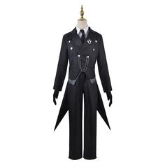 Kuroshitsuji Anime Sebastian Michaelis Black Outfit Party Carnival Halloween Cosplay Costume · Material: Polyester · Including: As Pics Shown · Size chart: Size(Unit:cm) Height Bust Waist Hip S 153-157 78-81 62-66 88-91 M 158-162 82-85 67-70 92-95 L 163-167 86-89 71-74 96-99 XL 168-172 90-93 75-78 100-103 XXL 173-177 9 Fitted Harajuku Costume For Fantasy Events, Fitted Harajuku Style Costume For Fantasy Events, Fitted Punk Cosplay Costume For Halloween, Fitted Anime Cosplay Costume For Party, Fitted Anime Print Costume For Fantasy Events, Fitted Anime Print Themed Cosplay Costume, Anime Print Cosplay Costume For Cosplay Events, Anime Print Cosplay Costume For Themed Events, Anime Style Cosplay Costume For Themed Events