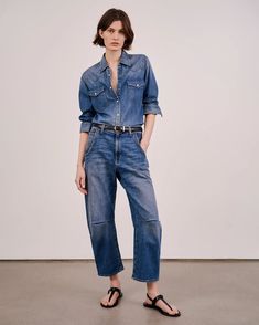 EMERSON JEAN | Nili Lotan All Jeans, Nili Lotan, Cooler Look, Looks Street Style, Minimal Chic, Relaxed Fit Jeans, Denim Shirt, Jean Outfits, Jeans Fit