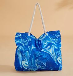 Modefa Purses Tote Beach Bag - C2304 Marble Blue Blue Canvas Bag With Double Handle, Trendy Large Capacity Blue Canvas Bag, Blue Rectangular Canvas Bag For Beach, Large Capacity Tote Beach Bag For Vacation, Large Capacity Summer Beach Tote Bag, Large Capacity Blue Beach Bag, Blue Canvas Bag With Large Capacity And Double Handle, Rectangular Summer Pool Bag, Blue Rectangular Beach Bag For Travel