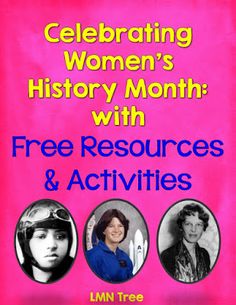 an advertisement for women's history month with three people