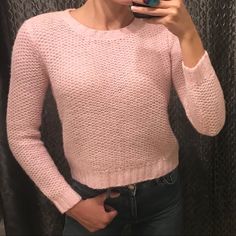 Pink Knit Sweater From Forever 21. Very Thick, Quality Material. Never Worn, Size Small. Pink Knit Sweater, Pink Knit, Forever 21 Sweater, Pink Sweater, Colorful Sweaters, Knit Sweater, Knitted Sweaters, Forever 21, Sweaters For Women