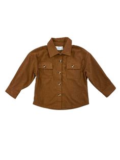 Elevate your little one's wardrobe with our Rust Brown Girls Corded Button Down Top. The rich rust brown hue adds a touch of warmth and style to any outfit. Versatile and comfortable, this top pairs perfectly with jeans, skirts, or leggings. A classic button-down design ensures timeless appeal for your stylish youngster. Pick up this fall shirt while your little's size is still in stock and be sure to checkout our other new fall arrivals. INCLUDES: Shirt FIT: This item is true to size FABRIC & C Casual Brown Top With Buttoned Pockets, Brown Button-up Top With Pockets, Brown Button-up Tops With Corduroy Collar, Brown Tops With Corduroy Collar, Brown Collared Top With Corduroy Collar, Brown Corduroy Collar Button-up Top, Casual Brown Tops With Corduroy Collar, Brown Tops With Buttoned Pockets For Winter, Brown Button-up Top With Buttoned Pockets