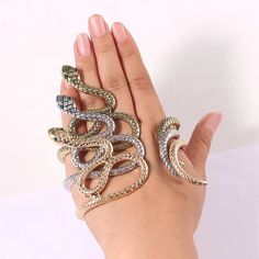 Serpent Hand Wrap - 3 Colors LOW STOCK! – The Songbird Collection Snake Inspired Fashion, Serpent Jewelry, Bracelets Bangle