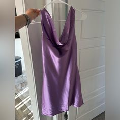 Never Been Worn. Purple Silky Dress, Great For A Wedding Or Event. Purple Silky Dress, Silky Dress, White Halter Maxi Dress, Knit Turtleneck Sweater, Nursing Dress, Midi Maxi Dress, Crepe Dress, Polka Dot Dress, White Skirts