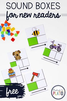 sound boxes for new readers with free printables to help them learn how to read