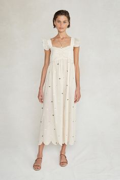 Amelia Dress Antique White Dress Wishlist, Design Details Fashion, Amelia Dress, Coastal Wedding, Ruched Bodice, Knitwear Dress, Ruffled Sleeves, White Dresses, Summer 24