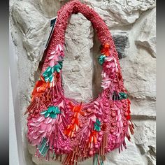 Nwt Stunning Viral Made In India Bag. I Love This Colorway And Style Of This Bag! It's Giving Coral Energy! My Closet Has Tons Of Other Beaded Bags New With The Tag Listed. Bundle Items You Like For An Offer! Spring Bohemian Beaded Bags, Chic Pink Hobo Bag For Evening, Chic Pink Evening Hobo Bag, Pink Beaded Tote Bag, Trendy Pink Embroidered Bag, Pink Summer Hobo Shoulder Bag, Summer Pink Hobo Shoulder Bag, Pink Woven Shoulder Bag For Summer, Pink Summer Hobo Bag For Shopping