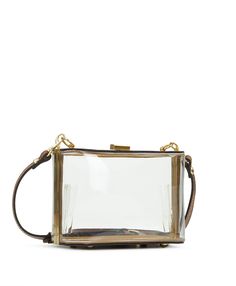 Lots of occasions now call for clear bags. From concerts to stadiums to museums, Patricia has proven that clear doesn't have to be ho hum, and the Anselma is a dainty bag that is sure to delight. With a hinged opening and push-latch closure, it is a great styling choice even if clear isn't a necessity. The full-grain leather strap is adjustable and detachable, so you've got carrying options. 100% PVC, 100% full-grain leather trim Interior: faux suede lining, 100% polyester at bottom of bag Exter Clear Top Handle Shoulder Bag For Everyday Use, Modern Evening Bags With Clear Strap, Modern Clear Satchel Bag, Elegant Rectangular Shoulder Bag With Clear Strap, Modern Clear Rectangular Bag, Elegant Clear Travel Bag, Clear Rectangular Bag With Detachable Strap, Clear Rectangular Shoulder Bag For Evening, Clear Square Bag With Clear Strap