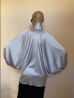 "This is a very stylish Womens Silk blouse. It is comfortable and cozy. Made for a free flowing fit. Great for all year around and for any special occasion or casual day can be dressed up or dressed down. SIZE CHART SIZE S - US 6, UK 8, EU 36 bust: bust around 34.5\"/90cm Waist: waist around 27.5\"/70cm Hips: hips around 34.5\"/90cm For more beautiful designs, please visit and my new shop: https://www.etsy.com/shop/JustMariyaFromBG?ref=seller-platform-mcnav" V-neck Satin Blouse For Office, Silk Long Sleeve Blouse For Evening, Elegant Silk Evening Shirt, Elegant Solid Color Padded Blouse, Chic Satin Collared Blouse, Elegant Silk Blouse In Solid Color, Chic Long Sleeve Satin Top, Long Sleeve Satin Finish Top For Formal Occasions, Formal Long Sleeve Blouse With Satin Finish