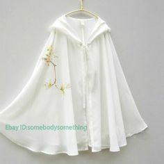 Summer Women Cloak Hoodie Sunscreen Coat White Shawl Cardigan Hanfu Cape Chiffon   Color:White Size:One Size Material:Polyester       Payment 1. Payment must be made within 7 days of auction closing (Unpaid dispute will automatically open when item is not paid in 7 days). 2. PLEASE NOTE: SHIPPING&HANDING DOES NOT INCLUDE DUTIES, LOCATL TAXES OR ANY OTHER IMPORTATION FEES. 3. Please list your special requests (color, packages, value of declaration, etc.) in the EBAY NOTES SECTION when you make pa Hanfu Cloak, Moda China, White Cloak, White Shawl, Summer Shawl, Coat White, Shawl Cardigan, Women Tops, Cloak