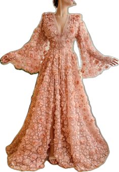 Pink Gowns, Peach Blossoms, Peach Pink, Lace Fabric, Blossom, Collage, Lace, Floral, Pink