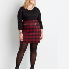 Maurice’s Women’s Plus Size High Rise Buffalo Plaid Skirt Color Red & Black Size 2x Nwot Plade Skirt Outfit, Buffalo Plaid Skirt, Plus Size Mini Skirt, Camo Mini Skirt, Clothes Hacks, Diy Clothes Hacks, Winter Skirt Outfit, Distressed Denim Skirt, Stretch Skirt