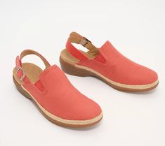 Revitalign Orthotic Backstrap Canvas Clogs - Ventura - QVC.com Your Outfit, Walking Shoes, Clogs, Molding, Casual Shoes, Fashion Shoes, Loafers, Walking, Trim