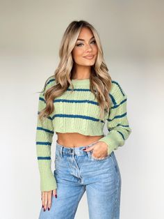 Combine luxury and style with the Cool Factor Sweater. This cable knit, striped sweater features a rounded neckline, textured fabric, and a drop shoulder for maximum comfort, making it perfect for brunch or casual shopping. The colors are bright and the statement vibes are elevated and trendy, adding a fun pop of color and a perfect finishing touch to any ensemble. 100% Polyester Hand wash cold. Knit Striped Sweater, Rounded Neckline, Striped Sweater, Textured Fabric, The Cool, Egift Card, Stripe Sweater, Dresses Xs, Drop Shoulder