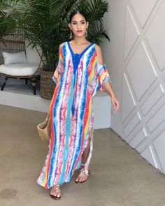 DETAILSChill vibes on a Sunday afternoon ☀️ The perfect summer causal look 100% Polyester One size fits up to size 2X Tie-dye SIZE (IN) BUST WAIST LENGTH One Size Fits Up to Size 2XL 50.4 42.1 49.6 Multicolor V-neck Beach Dress For Day Out, Trendy Multicolor Maxi Dress For The Beach, Casual Multicolor V-neck Cover-up, Striped Bohemian Maxi Dress For Summer, Bohemian Striped Maxi Dress For Summer, Trendy Beach Season Maxi Dress For Vacation, Trendy Maxi Dress For Beach Season Vacation, Trendy Maxi Dress For Beach Season, Trendy Maxi Dress For Beach Vacation