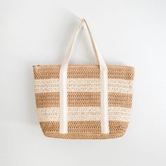 In Stock! Fast Shipping from Los Angeles! Soar to new fashion heights with Elena's Handbags Straw Woven Beach Tote! Large enough to accommodate all your essentials - and some - this bold and beautiful tote is perfect for beach days, poolside lounging, and making a strong style statement. Take a risk and go for the wow! Size: 35cm wide x 30cm tall (14in x 12in) Zipper Closure Designer Style ID: 8360 Large Straw Woven Tote Bag, Summer Bag, Everyday Shoulder Bag, Beach Bag Large Capacity Tote Beach Bag For Vacation, Trendy Double Handle Beach Bag For Vacation, Large Capacity Summer Beach Tote Bag, Trendy Lightweight Beach Bag For Vacation, White Lightweight Beach Bag For Vacation, Lightweight White Beach Bag For Vacation, Everyday Beige Beach Bag, Summer Lightweight Tote Beach Bag, Summer Tote Beach Bag For Vacation