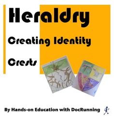 there is a yellow and white poster with the words, healby creating identity crests