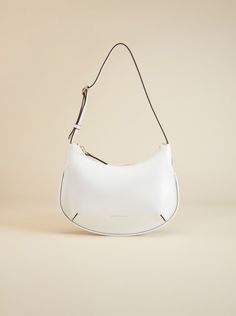 Manu Atelier – Ilda White Luxury Everyday Baguette Bag Pouch, Modern Shoulder Bag With Arcuate Strap, Modern Everyday Luxury Crossbody Shoulder Bag, Trendy Bags With Gold-tone Hardware For Everyday Luxury, Modern Crossbody Bags For Everyday Luxury, Modern Everyday Shoulder Bag With Arcuate Strap, Luxury Bags With Arcuate Shoulder Strap For Daily Use, Elegant Hobo Bag With Adjustable Strap For On-the-go, Modern Shoulder Bag With Gold-tone Hardware For Everyday Use