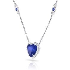 6.02 carat Heart Shaped Blue Sapphire with set in a handmade Platinum Pendant Elegant Blue Necklaces For Valentine's Day, Luxury Blue Jewelry For Valentine's Day, Heart Cut Sapphire Gemstone Jewelry, Heart Cut Tanzanite Jewelry For Anniversary, Elegant Blue Jewelry For Valentine's Day, Blue Luxury Necklace For Valentine's Day, Formal Sapphire Heart Necklace, Formal Heart-shaped Sapphire Jewelry, Elegant Sapphire Necklaces For Valentine's Day