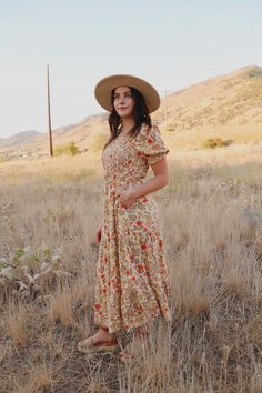 TUSCANY SUNSET DRESS – Moonbeam Apparel Sunday Dresses, Sunset Dress, Full Length Skirts, Mom Dress, Gingham Dress, Cream Dress, Boutique Dresses, Tuscany, Puff Sleeves