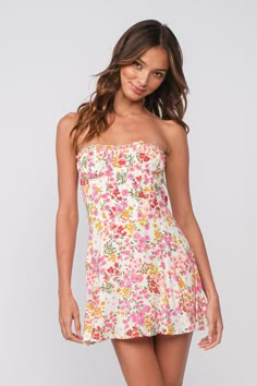 Discover the A Pop of Floral Strapless Mini Dress at BohoPink.com! Cute white floral print mini dress with bustier bodice. Express shipping is available! Strapless Mini Dress With Fitted Bodice For Summer, Summer Strapless Dress With Sweetheart Neckline, Flirty Strapless Dress With Sweetheart Neckline For Summer, Floral Print Strapless Dress With Sweetheart Neckline, White Corset Dress With Straight Neckline For Summer, Strapless Sweetheart Neckline Dress For Summer Brunch, Floral Print Mini Dress With Fitted Bodice, Strapless Pink Corset Dress For Summer, Pink Strapless Corset Dress For Summer