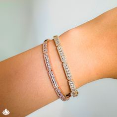 Stacked to perfection ✨ Embrace the allure of stackable gold bangles 💜 
#luvente #luventejewelry #luventefinejewelry #liveloveluvente Timeless Tennis Bracelet With Pave Setting For Wedding, Rose Gold Diamond Bangle With Pave Setting, Diamond Bangle In Rose Gold With Pave Setting, Timeless Wedding Tennis Bracelet With Pave Setting, Everyday Luxury Cubic Zirconia Diamond Bracelet With Pave Setting, Rose Gold Pave Diamond Bracelet For Wedding, Rose Gold Diamond Bracelet With Pave Setting For Wedding, Classic Diamond Pave Bangle Bracelet, Luxury Diamond Bangle With Baguette Diamonds