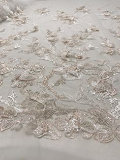 Color: Off-White / Champagne Width: 44 inches White Champagne, Fashion District, Bugle Beads, Fabric Yardage, Quality Fashion, Marchesa, Fashion Fabric, Fabric By The Yard, Fashion Branding