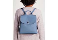 Crafted from durable pebbled leather our new Essential Backpack is just what you need for a casual outing. It features an inteiror zip pocket and has plenty of room for both your iPhone and iPad. | Kate Spade Essential Medium Backpack, Manta Blue Kate Spade Leather Backpack For On-the-go, Kate Spade Leather Backpack With Zipper Closure, Kate Spade Leather Backpack With Zipper, Casual Kate Spade Backpack For Everyday Use, Casual Kate Spade Backpack For Everyday, Modern Blue Leather Backpack For Everyday, Modern Everyday Blue Leather Backpack, Modern Kate Spade Backpack For Everyday Use, Everyday Kate Spade Backpack With Zipper Closure