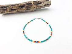 Seed bead anklet, boho anklet, southwestern anklet, festival anklet, desert anklet, tribal beaded anklet, festival anklet, native american by DesertWeaves on Etsy https://www.etsy.com/listing/579407497/seed-bead-anklet-boho-anklet Traditional Beaded Bracelets For Summer Beach, Handmade Heishi Bead Anklets, Bohemian Heishi Beads Beaded Bracelets, Traditional Beaded Bracelets For Summer, Turquoise Anklets With Tiny Beads For Festival, Hippie Beaded Adjustable Anklets, Turquoise Beaded Anklets For Festival, Bohemian Tiny Beads Anklets For Festival, Bohemian Festival Anklets With Tiny Beads