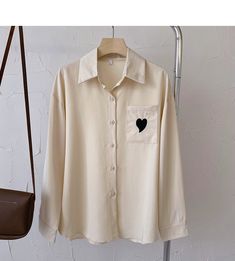 Loose long sleeve shirt personalized love pocket Lapel top 6430 – girlhomeshops Loose Long Sleeve Shirt, Loose Shirt Dress, Lapel Top, Loose Long Sleeve, Loose Shirts, Pocket Shirt, Apricot, Long Sleeve Shirt, Sleeve Shirt