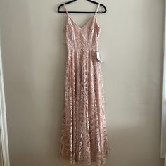 Pink Shimmering Lace Dress Pink Lace Dress For Summer Evening, Pink Lace Evening Dress For Summer, Pink Spring Midi Dress For Prom, Pink Lace Maxi Dress For Spring, Pink Midi Dress For Prom In Spring, Pink Midi Dress For Spring Prom, Pink Lace Summer Dress For Formal Occasions, Pink Lace Dress For Formal Summer Events, Pink Midi Lace Dress For Party