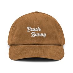 Get beach-ready with our Beach Bunny Vintage Corduroy Hat 🏖️🐰, the perfect beach accessories either as surf cap, beach enthusiasts, and beach bachelorettes alike. Crafted from high-quality corduroy, this surf hat offers both style and comfort for your sunny adventures ☀️. Whether you're catching waves 🌊 or celebrating by the shore 🥂, our Beach Bunny corduroy hat adds a playful and fashionable touch to your beach scene attire 👒. Embrace the beach vibes and make a statement with this eye-catc Cotton Bucket Hat For The Beach, Cotton Beach Season Cap, Cotton Cap For Beach Season, Beach Cotton Cap, Cotton Beach Cap, Beachy Cap For Beach Season, Cotton Baseball Cap For Beach, Adjustable Cotton Hat For Beach Season, Casual Baseball Cap For Beach Season