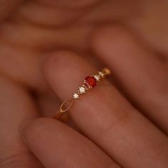 Dainty Ruby Gold Ring, July Birthstone Rings, Ruby Diamond Ring, Red Ruby Stacking Ring, Genuine Ruby Rings, Graduation Ring, Casual Rings We use the highest quality moissanite! Moissanite: ✦ Color: D Colorless ✦ Clarity: VVS1 OR All our diamonds are 100% natural. We use only conflict-free diamonds and gemstones. Diamond: ✦ Color: F-G ✦ Clarity: SI1-VS ✦PRODUCT DETAILS✦ → center stone: natural ruby → accent stone: diamonds Also available in other colored gemstones upon request. Please get in tou Red Garnet Jewelry With Gemstone Accents, Red Birthstone Ring With Accent Stones For Promise, Garnet Gemstone Accents Promise Ring, Garnet Gemstone Promise Ring, Elegant Red Stackable Rings With Bezel Setting, Elegant Red Gemstone Stackable Rings, Elegant Red Promise Stackable Rings, Elegant Red Garnet Stackable Rings, Elegant Red Stackable Promise Rings