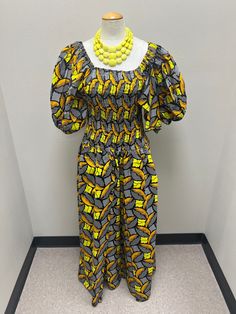 long dress Flowy Casual Maxi Dress With Elastic Neckline, Casual Flowy Maxi Dress With Elastic Neckline, Casual Multicolor Dress With Elastic Neckline, Yellow Casual Free Size Maxi Dress, Yellow Casual Maxi Dress, Free Size, Casual Yellow Free Size Maxi Dress, Yellow Maxi Dress For Vacation, Multicolor One Size Long Dress, Casual Long One-size Dress