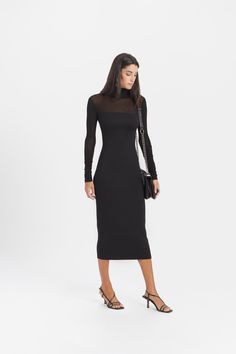 #Black Turtleneck Stretch Midi Dress For Work, Stretch Turtleneck Midi Dress For Work, Elegant Turtleneck Midi Dress For Work, Fall Bodycon Midi Dress With High Neck, Stretch Turtleneck Midi Dress For Party, Spring Evening Turtleneck Midi Dress, Fitted Turtleneck Midi Dress For Party, Formal High-neck Midi Dress For Fall, Formal Fall High Neck Midi Dress