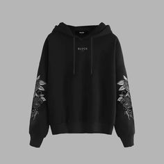 Black Roses Hoodie | Blvck Paris Blvck Paris, Sweat Noir, Hoodie Images, Rose Hoodie, Minimalist Streetwear, Black Packaging, Roses Pattern, Embroidered Roses, Cool Hoodies