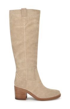 Keep your look timelessly polished in this knee-high boot that steps from day to night with ease. 2 1/4" heel 15" shaft; 14 1/4" calf circumference Synthetic upper/synthetic and textile lining/synthetic sole Imported Beige Boots, Dream Shoes, Casual Clothes, Christmas Wishlist, Nine West, Knee High Boots, Daily Life, Knee High, Fashion Ideas