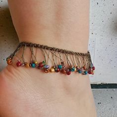 Beaded Anklet Summer Ankle Bracelet for women boho Brown and green rope Material: Cotton-like Aida cross-stitch thread  Bead Charms 21-28 adjustable   If you like specific length you can text me, for kids or for plus size  You can choose the charms from variation COMES WITH SIMPLE BEADED ANKLET GIFT Please check my store for more anklets and necklaces Multicolor Macrame Beaded Bracelets For Beach, Bohemian Multicolor Beaded Macrame Bracelets, Bohemian Multicolor Macrame Beaded Bracelets, Summer Beaded Macrame Bracelets As Gift, Handmade Summer Beaded Bracelets, Casual Beaded Anklets As Gift, Casual Beaded Anklets For Gift, Casual Beaded Anklets For Gifts, Casual Handmade Ankle Wrap Anklets