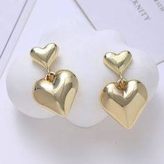 Material: Metal Color: Gold S2488 Fashion Element: Love Heart/Heart Shape Style: Simple Fashionable Earrings, Metal Heart, Watch Necklace, Metal Color, Ring Bracelet, Style Retro, Heart Shape, Earring Necklace, Ring Necklace