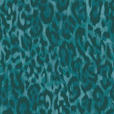 an animal print pattern in teal green and blue colors on a dark background with black spots