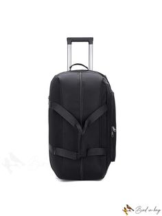 BirdinBag - Stylish Wheeled Travel Bag: Spacious, Waterproof, and Multiple Pockets. Black Waterproof Bags For On-the-go, Waterproof Shoulder Bag For On-the-go, Portable Black Nylon Bags, Black Nylon Bags, Multifunctional Portable Rectangular Luggage, Multifunctional Rectangular Portable Luggage, Rectangular Nylon Shoulder Bag With Luggage Sleeve, Versatile Black Outdoor Travel Bag, Functional Portable Rectangular Travel Bag