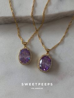 18K Gold Filled Lavender Oval Gem Necklace – SP Inc. Color Fits, Oval Necklace, Minimal Necklace, Gem Necklace, Dope Jewelry, Classy Jewelry, Jewelry Lookbook, Fancy Jewelry, Copper Chain