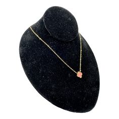 This necklace is a stunning piece of jewelry that comes in a pink stones. It measures 16 inches with a 2-inch extension and is made with stainless steel material plated in 18k gold. This elegant piece is waterproof and tarnish-free, making it a must-have for anyone who wants to add a touch of sophistication to their jewelry collection. Pink Gold Adjustable Chain Necklace As A Gift, Pink Gold-plated Jewelry Tarnish Resistant, Tarnish Resistant Pink Gold Plated Jewelry, Pink Tarnish Resistant Gold Plated Jewelry, Pink Gold-plated Tarnish-resistant Jewelry, Pink Tarnish-resistant Gold-plated Jewelry, Pink Gold Jewelry With Adjustable Chain For Gift, Pink Flower Pendant Necklace With Clavicle Chain, Pink Flower Pendant Clavicle Necklace