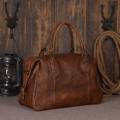 Vintage Leather Travel Bag Mens/ Womens Brown Satchel With Detachable Strap For Travel, Brown Travel Satchel With Detachable Strap, Classic Satchel Travel Bag For Trips, Travel Canvas Satchel With Adjustable Strap, Classic Satchel With Leather Lining For Trips, Soft Leather Satchel Luggage For Travel, Classic Leather Lined Satchel For Trips, Soft Leather Satchel For Travel, Brown Luggage With Adjustable Strap For Trip